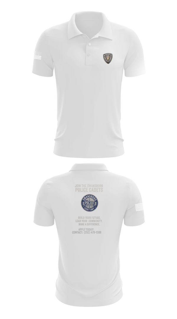 Short Sleeve Performance Polo, Swansboro police cadets, Police, Teamtime, Team time, sublimation, custom sports apparel, team uniforms, spirit wear, spiritwear, sports uniforms, custom shirts, team store, custom team store, fundraiser sports, apparel fundraiser