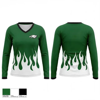 Womens Long Sleeve Vneck Shirt, East Henderson High School, Track & Field, Teamtime, Team time, sublimation, custom sports apparel, team uniforms, spirit wear, spiritwear, sports uniforms, custom shirts, team store, custom team store, fundraiser sports, apparel fundraiser