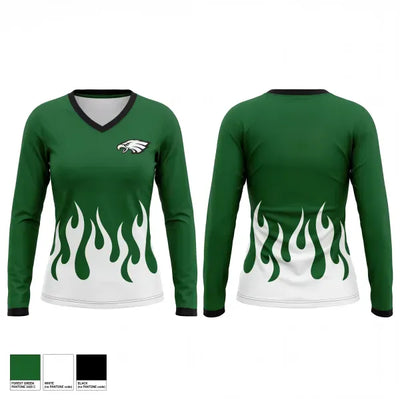 East Henderson High School 30346604 Women's Long Sleeve V-neck Shirt - 10