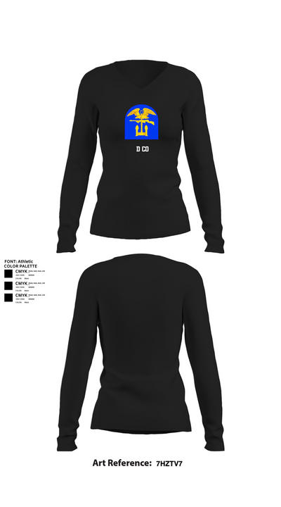 D CO Women's Long Sleeve V-neck Shirt - 22