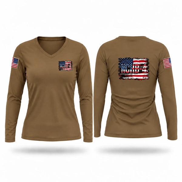 Womens Long Sleeve Vneck Shirt, NCHB4, Navy, Teamtime, Team time, sublimation, custom sports apparel, team uniforms, spirit wear, spiritwear, sports uniforms, custom shirts, team store, custom team store, fundraiser sports, apparel fundraiser