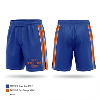 Fight Shorts, HEM Wrestling Club, Wrestling, Teamtime, Team time, sublimation, custom sports apparel, team uniforms, spirit wear, spiritwear, sports uniforms, custom shirts, team store, custom team store, fundraiser sports, apparel fundraiser