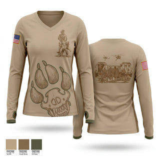 Womens Long Sleeve Vneck Shirt, 39 SFS K9, Air Force, Teamtime, Team time, sublimation, custom sports apparel, team uniforms, spirit wear, spiritwear, sports uniforms, custom shirts, team store, custom team store, fundraiser sports, apparel fundraiser