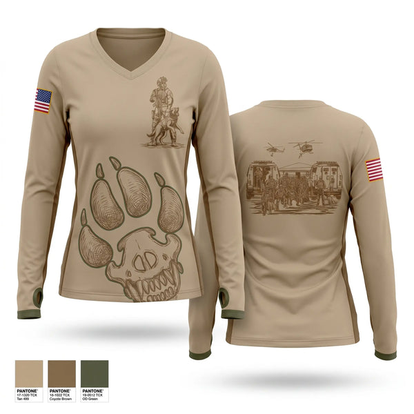 Womens Long Sleeve Vneck Shirt, 39 SFS K9, Air Force, Teamtime, Team time, sublimation, custom sports apparel, team uniforms, spirit wear, spiritwear, sports uniforms, custom shirts, team store, custom team store, fundraiser sports, apparel fundraiser