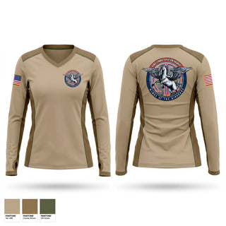 Womens Long Sleeve Vneck Shirt, 82ND CAB, Army, Teamtime, Team time, sublimation, custom sports apparel, team uniforms, spirit wear, spiritwear, sports uniforms, custom shirts, team store, custom team store, fundraiser sports, apparel fundraiser