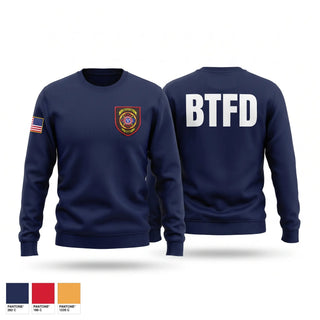 Crew Neck Sweatshirt, Bristol Tennessee Fire Department, Fire Department, Teamtime, Team time, sublimation, custom sports apparel, team uniforms, spirit wear, spiritwear, sports uniforms, custom shirts, team store, custom team store, fundraiser sports, apparel fundraiser