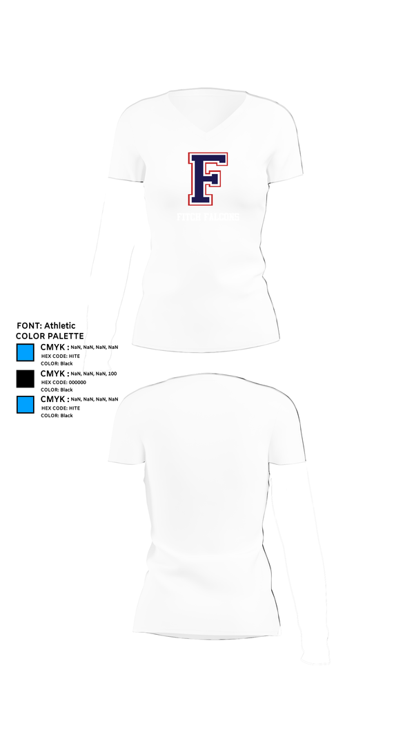Womens Short Sleeve Vneck Shirt, Fitch Falcons, Women's Soccer, Teamtime, Team time, sublimation, custom sports apparel, team uniforms, spirit wear, spiritwear, sports uniforms, custom shirts, team store, custom team store, fundraiser sports, apparel fundraiser