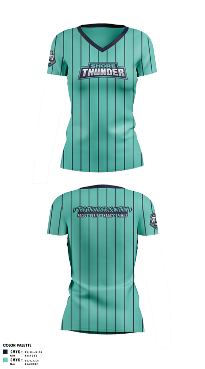 Shore Thunder Women's Short Sleeve V-neck Shirt - 3