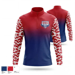 Quarter Zip Jacket, USA Softball of Kansas, Softball, Teamtime, Team time, sublimation, custom sports apparel, team uniforms, spirit wear, spiritwear, sports uniforms, custom shirts, team store, custom team store, fundraiser sports, apparel fundraiser
