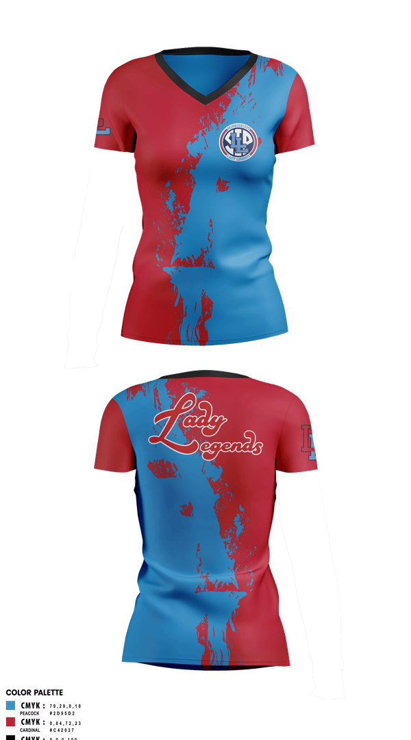 Womens Short Sleeve Vneck Shirt, Lady Legends, Softball, Teamtime, Team time, sublimation, custom sports apparel, team uniforms, spirit wear, spiritwear, sports uniforms, custom shirts, team store, custom team store, fundraiser sports, apparel fundraiser