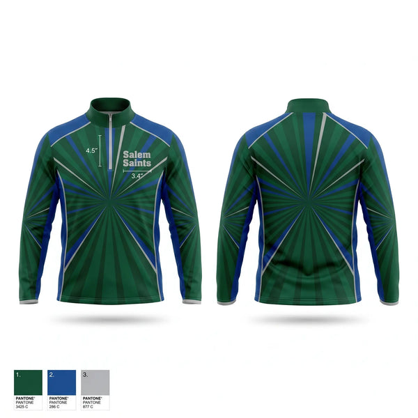 Quarter Zip Jacket, Salem Saints, Spirit Store, Teamtime, Team time, sublimation, custom sports apparel, team uniforms, spirit wear, spiritwear, sports uniforms, custom shirts, team store, custom team store, fundraiser sports, apparel fundraiser