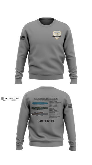 Crew Neck Sweatshirt, Midway Veterans' Association, , Teamtime, Team time, sublimation, custom sports apparel, team uniforms, spirit wear, spiritwear, sports uniforms, custom shirts, team store, custom team store, fundraiser sports, apparel fundraiser