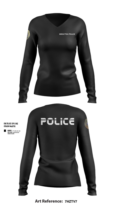 Broxton police 36855501 Women's Long Sleeve V-neck Shirt - 5