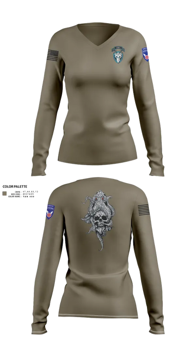 95th cbrn 3rd plt Women's Long Sleeve V-neck Shirt - 111