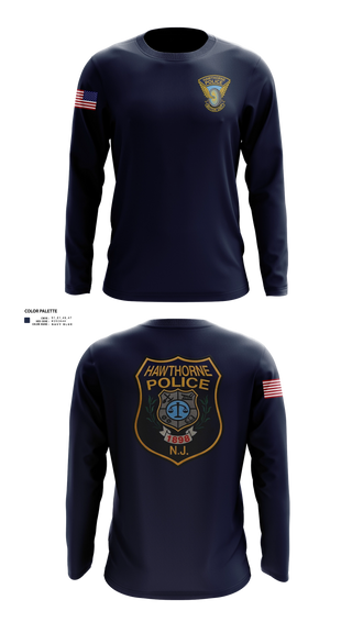 Long Sleeve Performance Shirt, Hawthorne Police Department, Police, Teamtime, Team time, sublimation, custom sports apparel, team uniforms, spirit wear, spiritwear, sports uniforms, custom shirts, team store, custom team store, fundraiser sports, apparel fundraiser