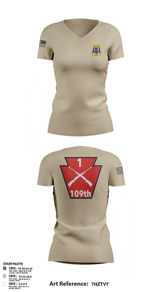 Womens Short Sleeve Vneck Shirt, A co 1/109, National Guard, Teamtime, Team time, sublimation, custom sports apparel, team uniforms, spirit wear, spiritwear, sports uniforms, custom shirts, team store, custom team store, fundraiser sports, apparel fundraiser