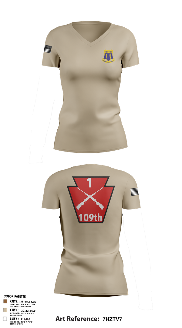 Womens Short Sleeve Vneck Shirt, A co 1/109, National Guard, Teamtime, Team time, sublimation, custom sports apparel, team uniforms, spirit wear, spiritwear, sports uniforms, custom shirts, team store, custom team store, fundraiser sports, apparel fundraiser