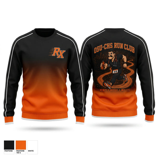 Crew Neck Sweatshirt, OSU-CHS Run Club, Track & Field, Teamtime, Team time, sublimation, custom sports apparel, team uniforms, spirit wear, spiritwear, sports uniforms, custom shirts, team store, custom team store, fundraiser sports, apparel fundraiser