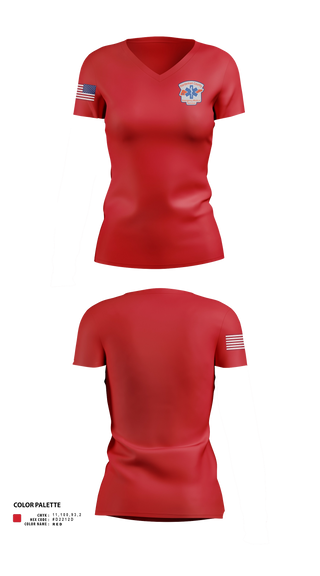 Womens Short Sleeve Vneck Shirt, Hardeman County Ambulance Service, EMS/EMT, Teamtime, Team time, sublimation, custom sports apparel, team uniforms, spirit wear, spiritwear, sports uniforms, custom shirts, team store, custom team store, fundraiser sports, apparel fundraiser