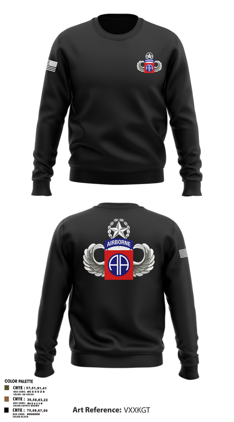 Crew Neck Sweatshirt, HHC 82nd ABN Division, , Teamtime, Team time, sublimation, custom sports apparel, team uniforms, spirit wear, spiritwear, sports uniforms, custom shirts, team store, custom team store, fundraiser sports, apparel fundraiser