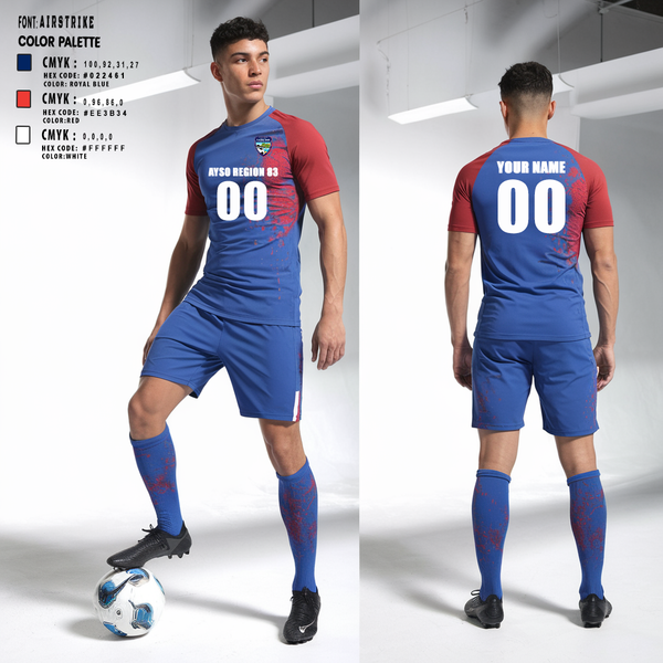 Mens Soccer Jersey, Ayso Region 83 - Five Cities, Men's Soccer, Teamtime, Team time, sublimation, custom sports apparel, team uniforms, spirit wear, spiritwear, sports uniforms, custom shirts, team store, custom team store, fundraiser sports, apparel fundraiser