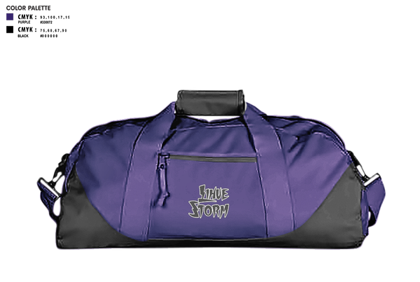 Duffle Bag, Lihue Storm, Women's Basketball, Teamtime, Team time, sublimation, custom sports apparel, team uniforms, spirit wear, spiritwear, sports uniforms, custom shirts, team store, custom team store, fundraiser sports, apparel fundraiser