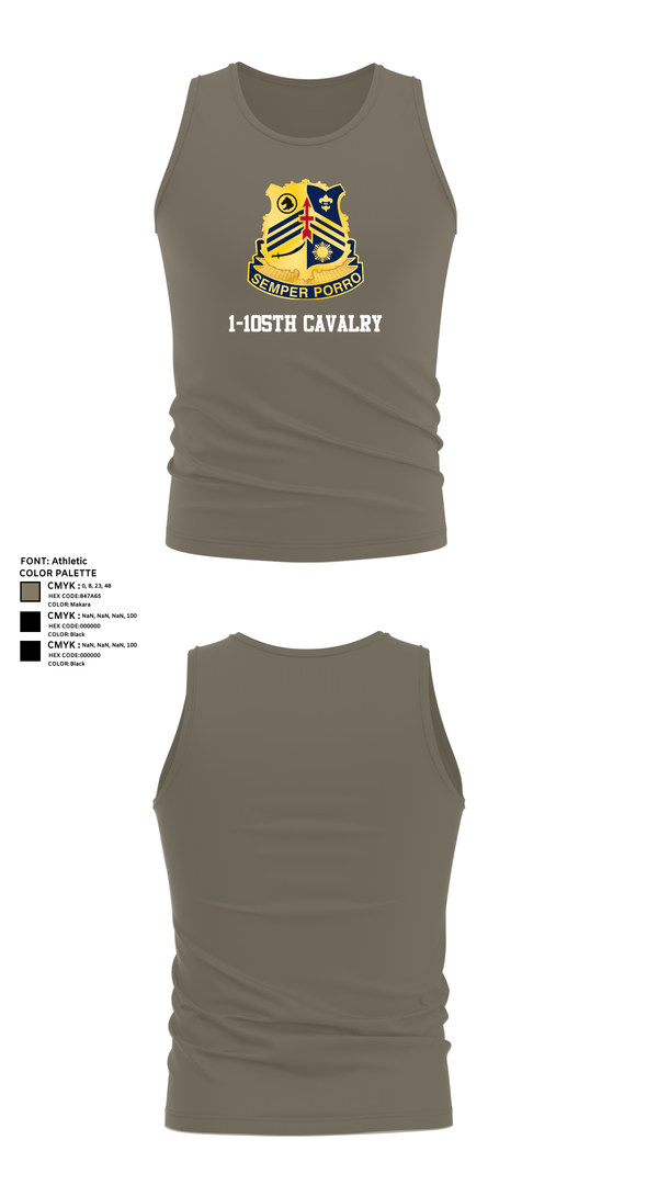 Tank Top, 1-105th cavalry, Army, Teamtime, Team time, sublimation, custom sports apparel, team uniforms, spirit wear, spiritwear, sports uniforms, custom shirts, team store, custom team store, fundraiser sports, apparel fundraiser