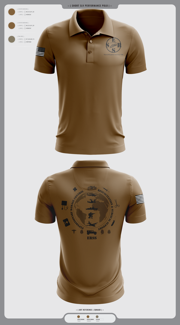 Short Sleeve Performance Polo, Naval Hospital Jacksonville ERSS, , Teamtime, Team time, sublimation, custom sports apparel, team uniforms, spirit wear, spiritwear, sports uniforms, custom shirts, team store, custom team store, fundraiser sports, apparel fundraiser