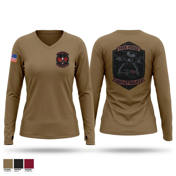 Womens Long Sleeve Vneck Shirt, C Co 2-1 Dustoff, Army, Teamtime, Team time, sublimation, custom sports apparel, team uniforms, spirit wear, spiritwear, sports uniforms, custom shirts, team store, custom team store, fundraiser sports, apparel fundraiser