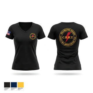 Womens Short Sleeve Vneck Shirt, CERT, Police, Teamtime, Team time, sublimation, custom sports apparel, team uniforms, spirit wear, spiritwear, sports uniforms, custom shirts, team store, custom team store, fundraiser sports, apparel fundraiser