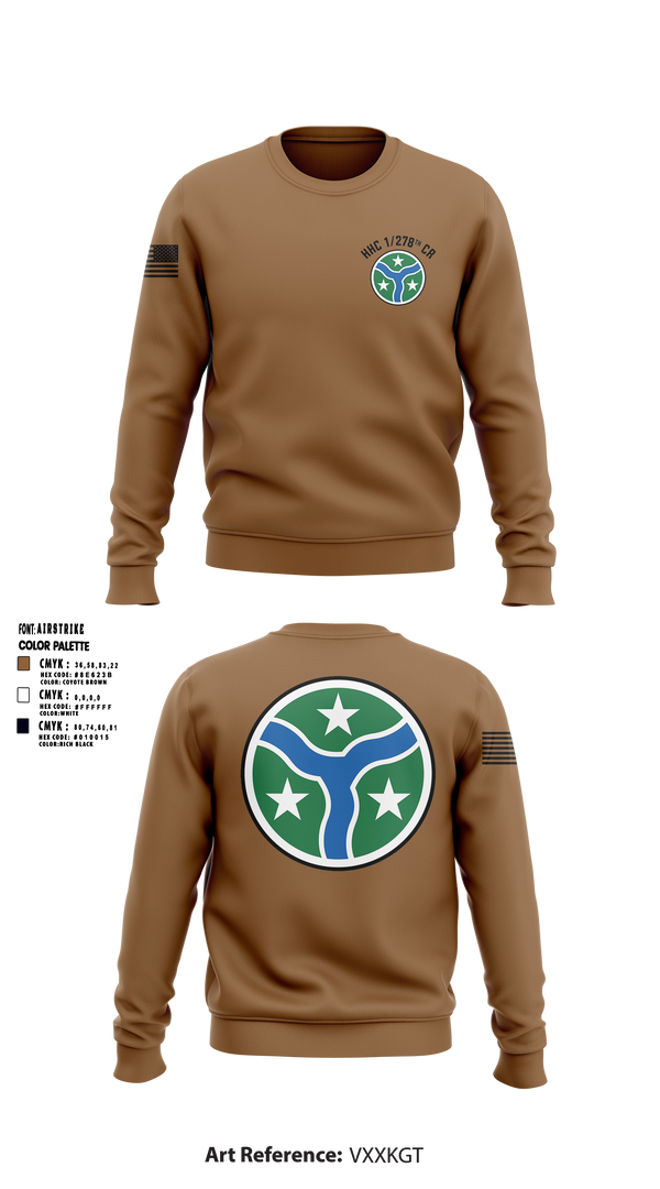 Crew Neck Sweatshirt, HHC 278TH CR, National Guard, Teamtime, Team time, sublimation, custom sports apparel, team uniforms, spirit wear, spiritwear, sports uniforms, custom shirts, team store, custom team store, fundraiser sports, apparel fundraiser