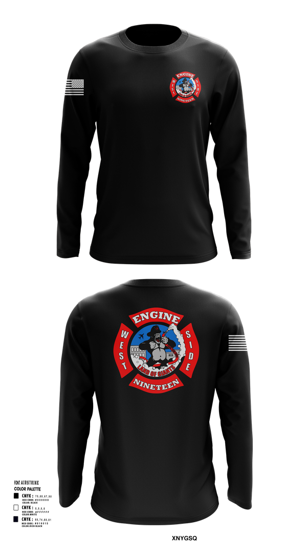 Long Sleeve Performance Shirt, Station 19, Fire Department, Teamtime, Team time, sublimation, custom sports apparel, team uniforms, spirit wear, spiritwear, sports uniforms, custom shirts, team store, custom team store, fundraiser sports, apparel fundraiser
