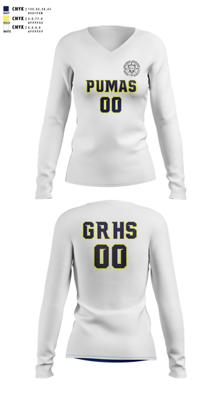 Womens Long Sleeve Vneck Shirt, Alliance Gertz Ressler High School, Spirit Store, Teamtime, Team time, sublimation, custom sports apparel, team uniforms, spirit wear, spiritwear, sports uniforms, custom shirts, team store, custom team store, fundraiser sports, apparel fundraiser