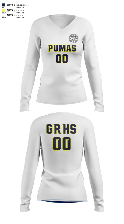 Alliance Gertz Ressler High School 10351954 Women's Long Sleeve V-neck Shirt - 1