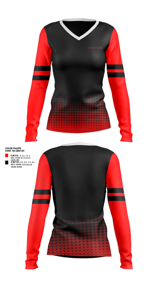 Womens Long Sleeve Vneck Shirt, DC West Dance, Spirit Store, Teamtime, Team time, sublimation, custom sports apparel, team uniforms, spirit wear, spiritwear, sports uniforms, custom shirts, team store, custom team store, fundraiser sports, apparel fundraiser