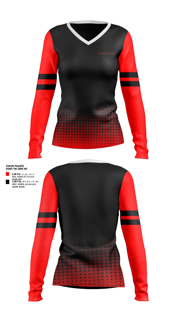 Womens Long Sleeve Vneck Shirt, DC West Dance, Spirit Store, Teamtime, Team time, sublimation, custom sports apparel, team uniforms, spirit wear, spiritwear, sports uniforms, custom shirts, team store, custom team store, fundraiser sports, apparel fundraiser