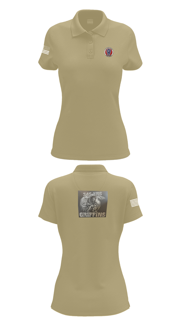 Womens Short Sleeve Performance Polo, 345th TRS, , Teamtime, Team time, sublimation, custom sports apparel, team uniforms, spirit wear, spiritwear, sports uniforms, custom shirts, team store, custom team store, fundraiser sports, apparel fundraiser