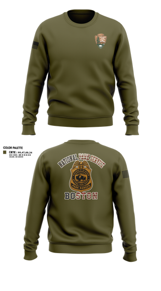 Crew Neck Sweatshirt, National Park Rangers, Police, Teamtime, Team time, sublimation, custom sports apparel, team uniforms, spirit wear, spiritwear, sports uniforms, custom shirts, team store, custom team store, fundraiser sports, apparel fundraiser
