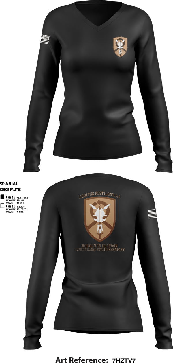 Women's Long Sleeve Vneck Shirt, 1st Platoon, 423 TC1st Platoon, 423 TC, Army, Teamtime, Team time, sublimation, custom sports apparel, team uniforms, spirit wear, spiritwear, sports uniforms, custom shirts, team store, custom team store, fundraiser sports, apparel fundraiser