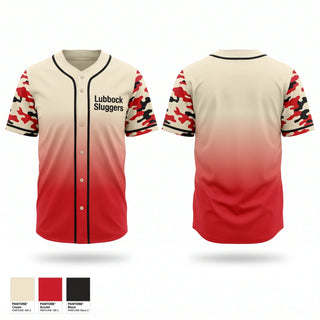 Full Button Baseball Jersey, Lubbock Sluggers, Baseball, Teamtime, Team time, sublimation, custom sports apparel, team uniforms, spirit wear, spiritwear, sports uniforms, custom shirts, team store, custom team store, fundraiser sports, apparel fundraiser