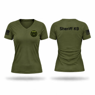 Womens Short Sleeve Vneck Shirt, Clay County Sheriff’s Office K9, Police, Teamtime, Team time, sublimation, custom sports apparel, team uniforms, spirit wear, spiritwear, sports uniforms, custom shirts, team store, custom team store, fundraiser sports, apparel fundraiser