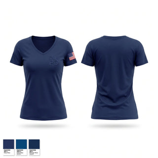 Womens Short Sleeve Vneck Shirt, DLA PD, Police, Teamtime, Team time, sublimation, custom sports apparel, team uniforms, spirit wear, spiritwear, sports uniforms, custom shirts, team store, custom team store, fundraiser sports, apparel fundraiser