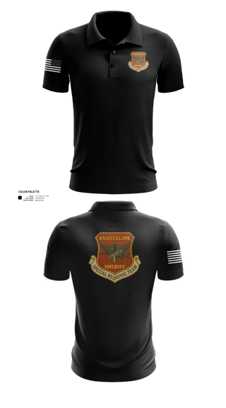Short Sleeve Performance Polo, Evangeline Parish Sheriffs Office S.R.T, Police, Teamtime, Team time, sublimation, custom sports apparel, team uniforms, spirit wear, spiritwear, sports uniforms, custom shirts, team store, custom team store, fundraiser sports, apparel fundraiser