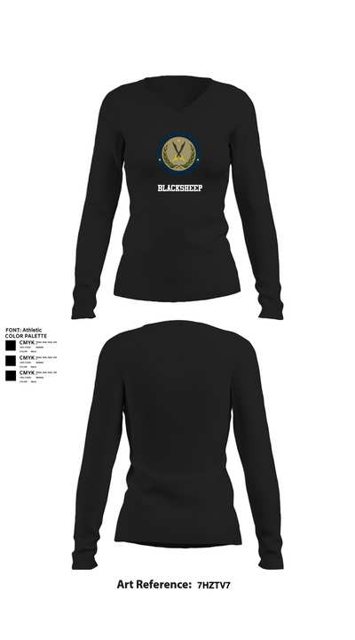 BLACKSHEEP 58862333 Women's Long Sleeve V-neck Shirt - 22