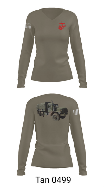 H&S Battalion HQ CO Station Motor T 63932738 Women's Long Sleeve V-neck Shirt - 77