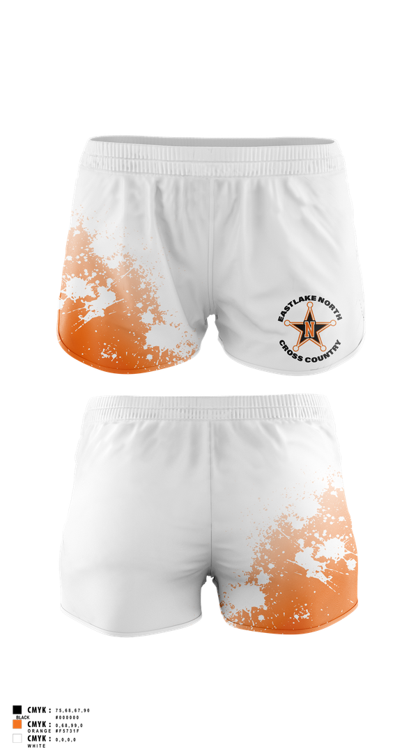 Track Shorts, Eastlake North Cross County, Cross Country, Teamtime, Team time, sublimation, custom sports apparel, team uniforms, spirit wear, spiritwear, sports uniforms, custom shirts, team store, custom team store, fundraiser sports, apparel fundraiser