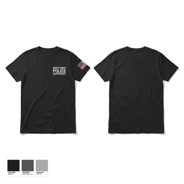 Old School Cotton Feel Shirt, Mayflower Police Department, Police, Teamtime, Team time, sublimation, custom sports apparel, team uniforms, spirit wear, spiritwear, sports uniforms, custom shirts, team store, custom team store, fundraiser sports, apparel fundraiser