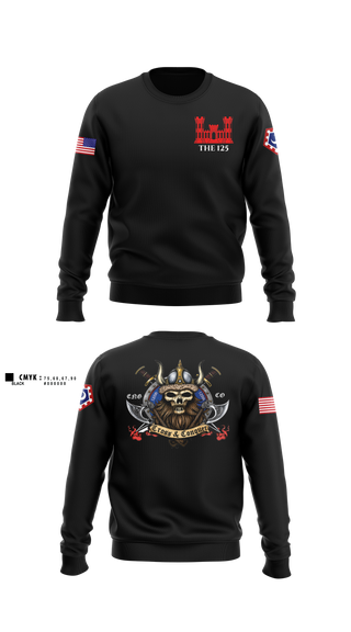 Crew Neck Sweatshirt, 125 ENGINEER COMPANY, National Guard, Teamtime, Team time, sublimation, custom sports apparel, team uniforms, spirit wear, spiritwear, sports uniforms, custom shirts, team store, custom team store, fundraiser sports, apparel fundraiser