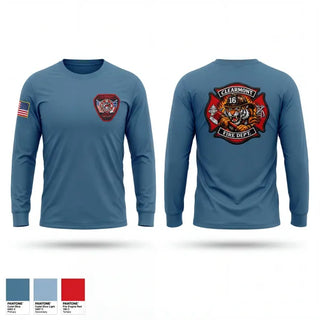 Long Sleeve Performance Shirt, Clearmont Volunteer Fire Department, Fire Department, Teamtime, Team time, sublimation, custom sports apparel, team uniforms, spirit wear, spiritwear, sports uniforms, custom shirts, team store, custom team store, fundraiser sports, apparel fundraiser