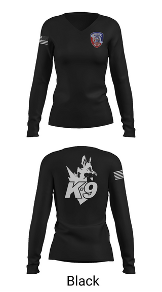 Womens Long Sleeve Vneck Shirt, Anniston Police Department K9 UnitAnniston Police Department K9 Unit, Police, Teamtime, Team time, sublimation, custom sports apparel, team uniforms, spirit wear, spiritwear, sports uniforms, custom shirts, team store, custom team store, fundraiser sports, apparel fundraiser